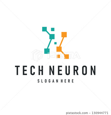 Neuron Logo, Neuron Nerve or Seaweed Vector Abstract Molecule Design, Template Illustration 130944771