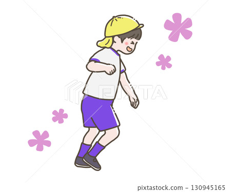 Illustration of a running boy Illustration of a running boy 130945165