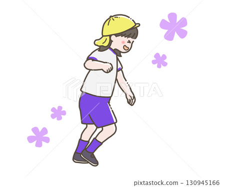 Illustration of a running girl Illustration of a running girl 130945166