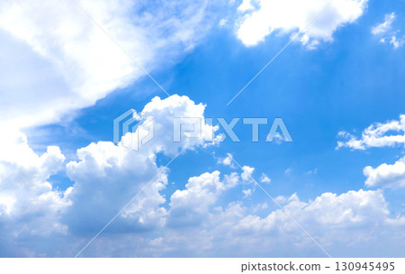Natural Blue Sky with White Cumulus Clouds Natural Blue Sky with White Cumulus Clouds 130945495