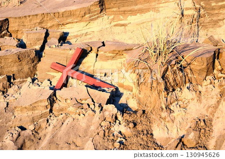 Brown Wooden Cross Sand Hill Slip 130945626
