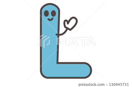 帶有字母 L 插圖的可愛角色學習材料。字母 L 130945731