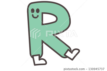 Cute character learning material with illustrations of the alphabet R. Alphabet Letter R 130945737