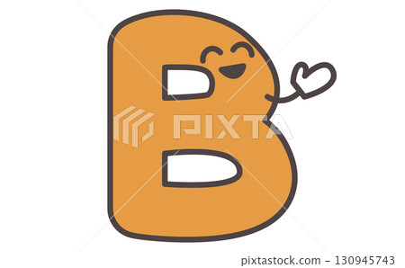 Cute character learning material with illustrations of the alphabet B. Alphabet Letter B 130945743