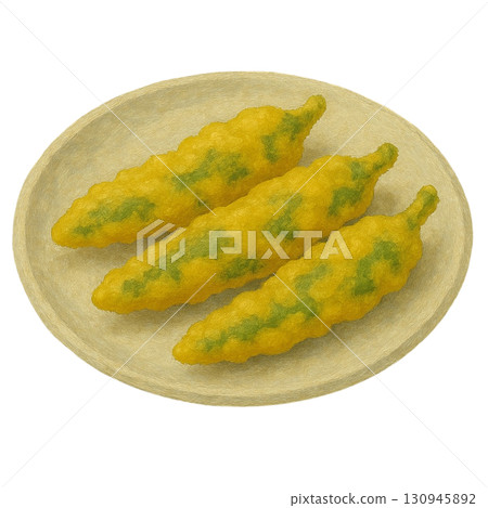 Illustration of Shishito pepper tempura 130945892