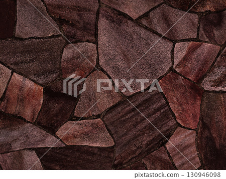 背景圖 2：深色、深紅棕色、不規則形狀的鋪路石表面 130946098