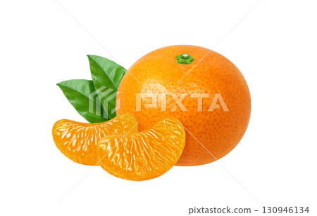橘子插畫逼真的水果 130946134