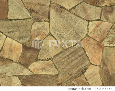 Background image 2 of a light ochre, irregularly shaped paving stone surface 130946438