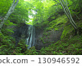 A waterfall nestled in the forest 130946592