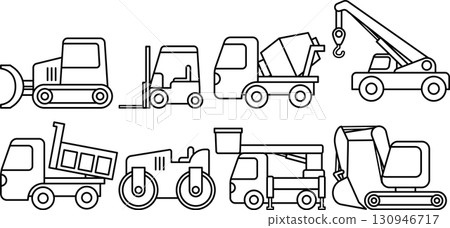 Working car illustration set 130946717