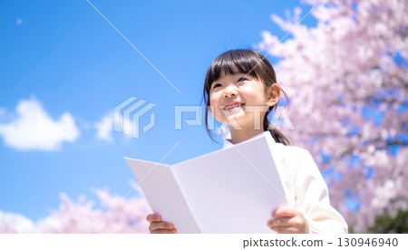 櫻花和微笑的女孩 櫻花和微笑的女孩 130946940