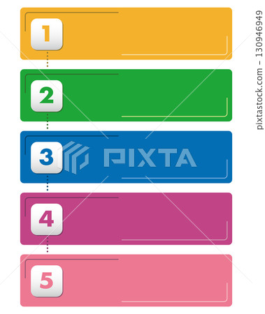 Graphic materials for processes from 1 to 5. Great for presentations, flowcharts, etc. Graphic materials for processes from 1 to 5. Great for presentations, flowcharts, etc. 130946949