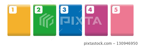 Graphic materials for processes from 1 to 5. Great for presentations, flowcharts, etc. 130946950