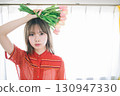 Woman with a bouquet 130947330