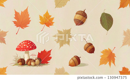 Autumn illustrations, Generative AI, AI images 130947375
