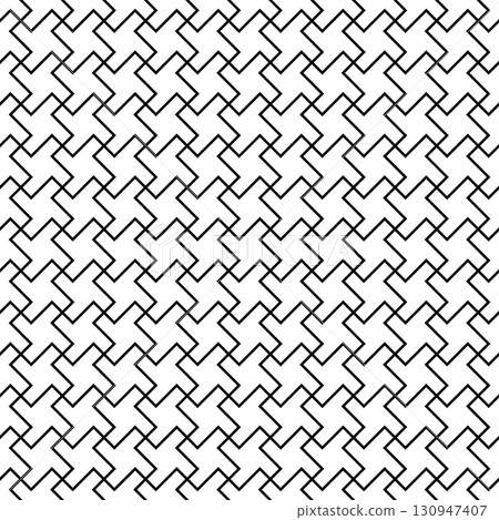 Seamless geometric ornament . Black color thin lines . 130947407