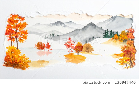 Autumn landscape painting 130947446