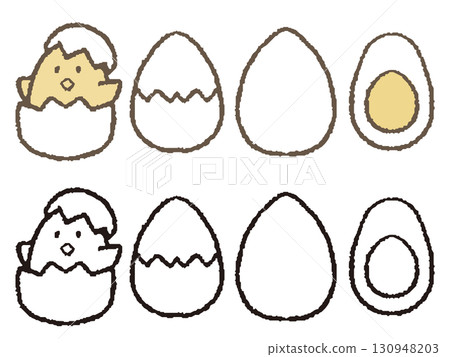 Hand drawn eggs set Hand drawn eggs set 130948203
