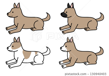 各種顏色和圖案的狗、救援犬和混種狗 各種顏色和圖案的狗、救援犬和混種狗 130948403