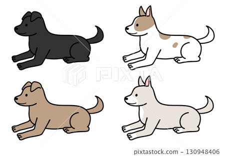 各種顏色和圖案的狗、救援犬和混種狗 各種顏色和圖案的狗、救援犬和混種狗 130948406