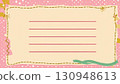 簡單的橫向書寫信紙，帶有粉紅色圓點 130948613