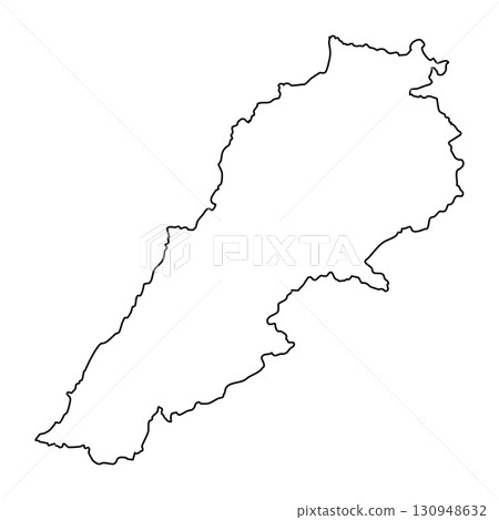 Lebanon country outline map, black border, geographic shape silhouette Lebanon country outline map, black border, geographic shape silhouette 130948632