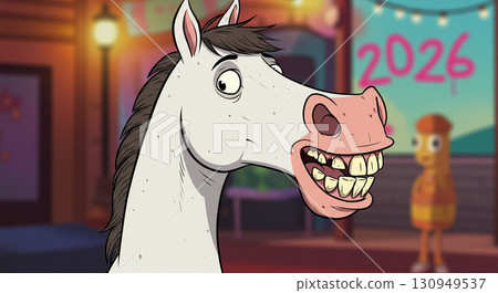 A white horse appears in the city at night in 2026!? 130949537