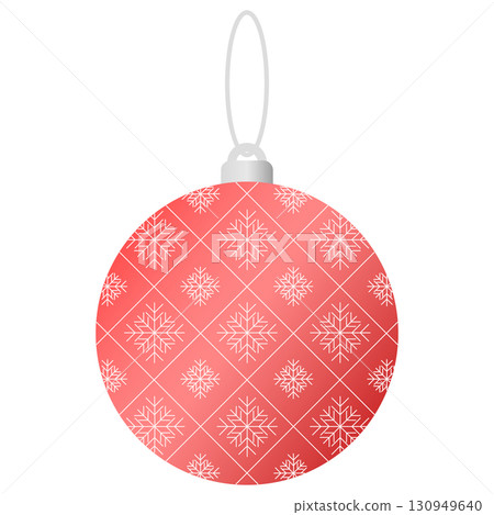 Christmas ornament red gradient and snowflake pattern 130949640