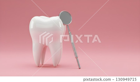 tooth on the background of a toothbrush tooth on the background of a toothbrush 130949715
