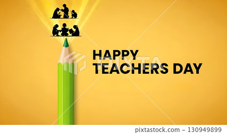 Happy teacher's day greeting card Happy teacher's day greeting card 130949899
