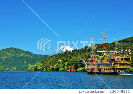Early summer in Hakone: blue skies, pirate ships and Mt. Fuji Early summer in Hakone: blue skies, pirate ships and Mt. Fuji 130949921