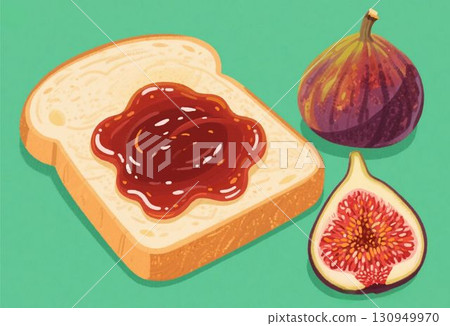 Fig and jam toast breakfast AI Fig and jam toast breakfast AI 130949970