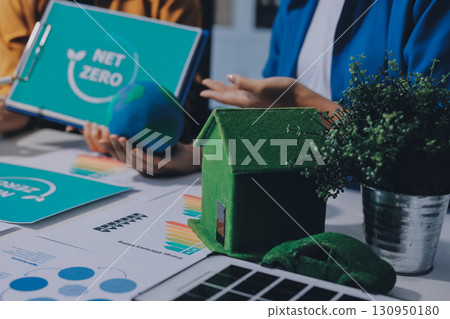 Businessman talks ESG environmental social governance policy for modish business. Businessman talks ESG environmental social governance policy for modish business. 130950180