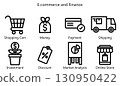 E-commerce and Finance Line Icons Set. 130950422