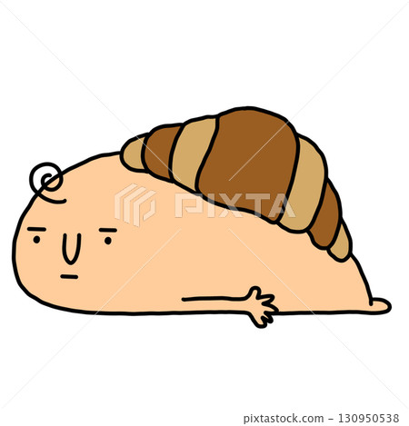 illustration of monster croissant bread illustration of monster croissant bread 130950538