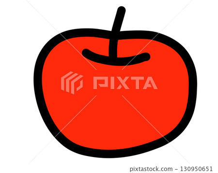 Autumn material Apple food icon Black and white Simple illustration 130950651