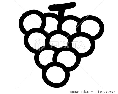 Autumn material grape food icon black and white simple illustration 130950652