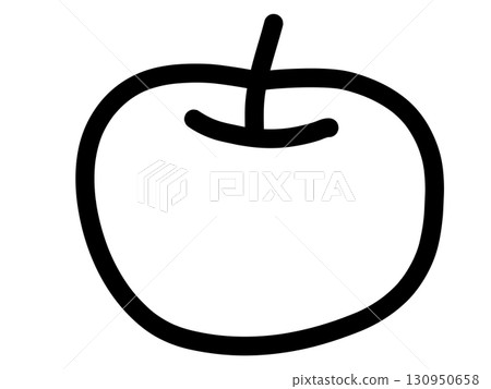 秋季素材蘋果食物圖示黑白簡單插圖 130950658