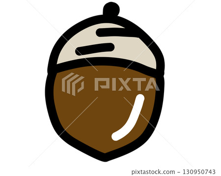 Autumn material acorn icon simple illustration 130950743