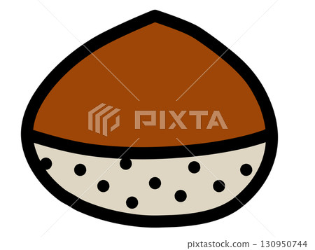 Autumn material chestnut icon simple illustration 130950744