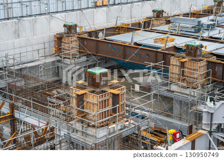 Construction site structural work Construction site structural work 130950749