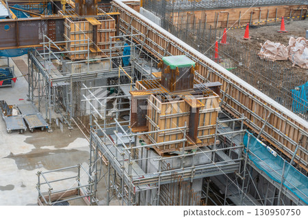 Construction site structural work 130950750