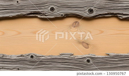 Rustic wood frame with a light wood panel. 130950767