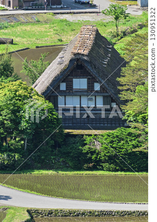 Spring Shirakawa-go with beautiful greenery Spring Shirakawa-go with beautiful greenery 130951322