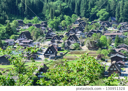 Spring Shirakawa-go with beautiful greenery Spring Shirakawa-go with beautiful greenery 130951328
