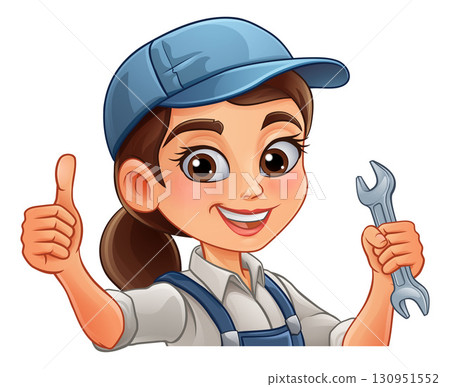 Woman Female Spanner Wrench Mechanic Plumber 130951552