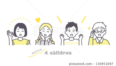 Positive children illustration material 130951697
