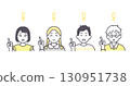 Illustration material of elementary school children having an idea 130951738