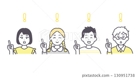 Illustration material of elementary school children having an idea Illustration material of elementary school children having an idea 130951738