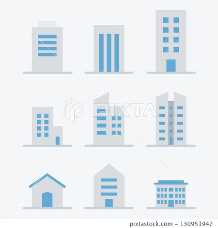 high rise building illustration Set 130951947